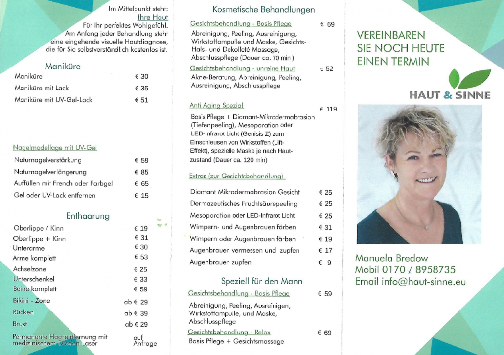 Preisliste Haut & Sinne